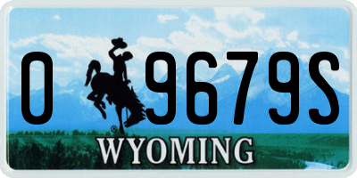 WY license plate 09679S
