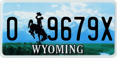 WY license plate 09679X