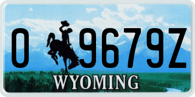 WY license plate 09679Z