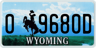 WY license plate 09680D