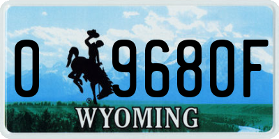 WY license plate 09680F