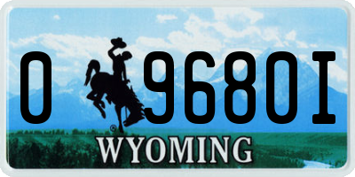 WY license plate 09680I