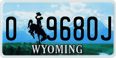 WY license plate 09680J