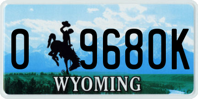 WY license plate 09680K