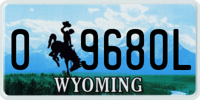 WY license plate 09680L