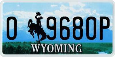 WY license plate 09680P
