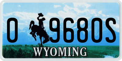 WY license plate 09680S