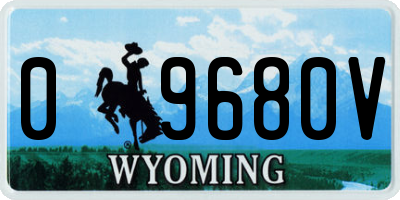 WY license plate 09680V