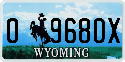 WY license plate 09680X