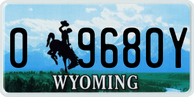 WY license plate 09680Y