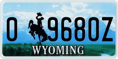 WY license plate 09680Z