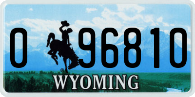 WY license plate 096810