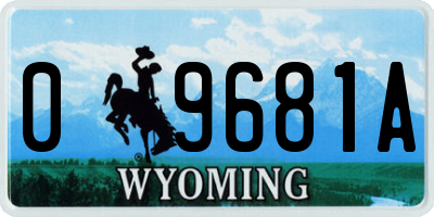 WY license plate 09681A