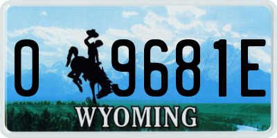 WY license plate 09681E