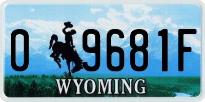 WY license plate 09681F