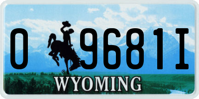 WY license plate 09681I