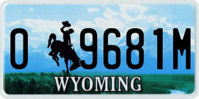 WY license plate 09681M