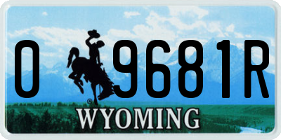 WY license plate 09681R