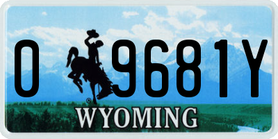 WY license plate 09681Y
