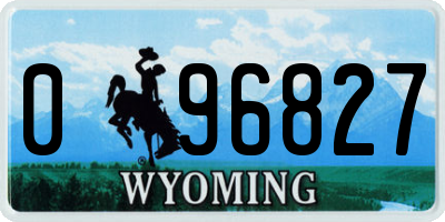 WY license plate 096827