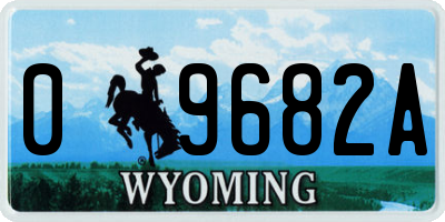 WY license plate 09682A