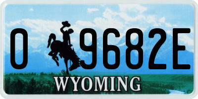 WY license plate 09682E