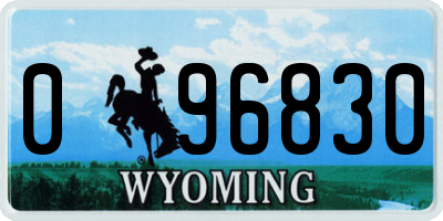 WY license plate 096830