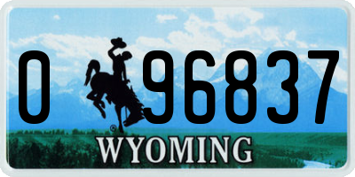 WY license plate 096837