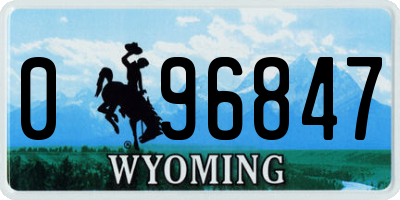 WY license plate 096847
