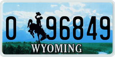 WY license plate 096849