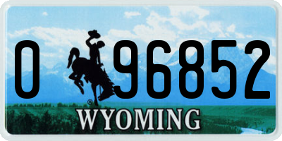 WY license plate 096852