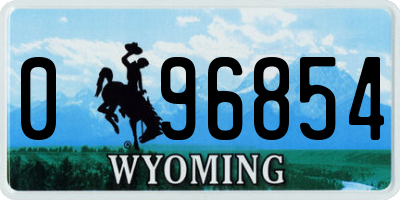 WY license plate 096854