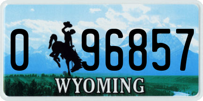 WY license plate 096857