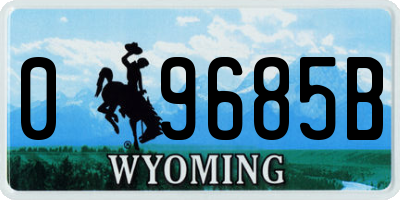 WY license plate 09685B