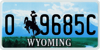WY license plate 09685C
