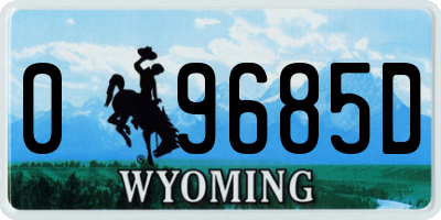 WY license plate 09685D
