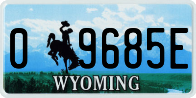 WY license plate 09685E