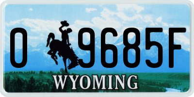 WY license plate 09685F
