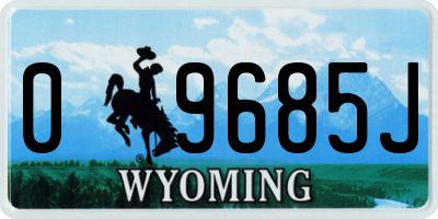 WY license plate 09685J