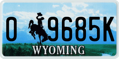 WY license plate 09685K