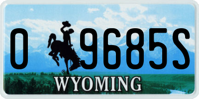 WY license plate 09685S