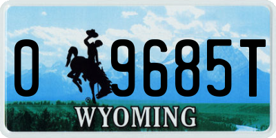 WY license plate 09685T