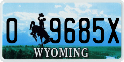 WY license plate 09685X