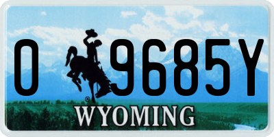 WY license plate 09685Y