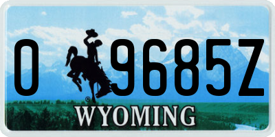 WY license plate 09685Z