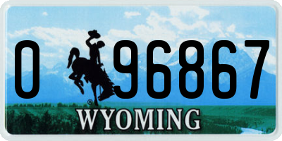 WY license plate 096867