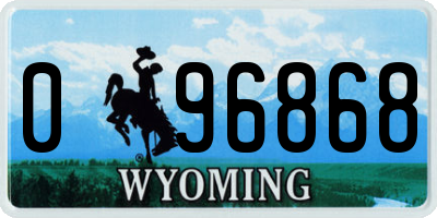 WY license plate 096868