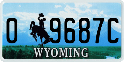 WY license plate 09687C