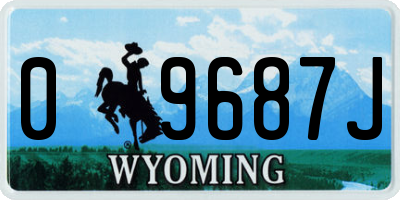 WY license plate 09687J