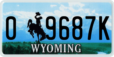 WY license plate 09687K